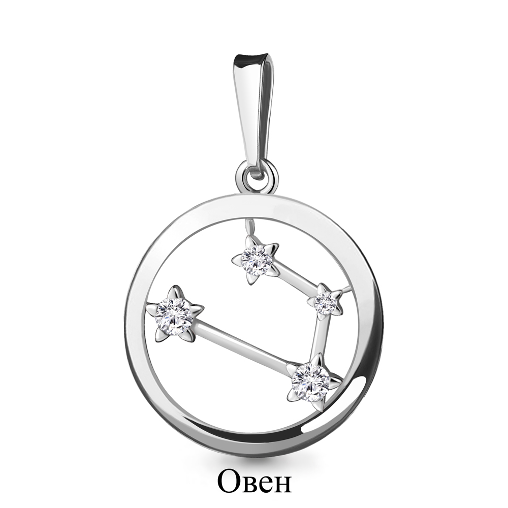 24309А Подвеска из Серебра с фианитами из коллекции "Гороскоп"