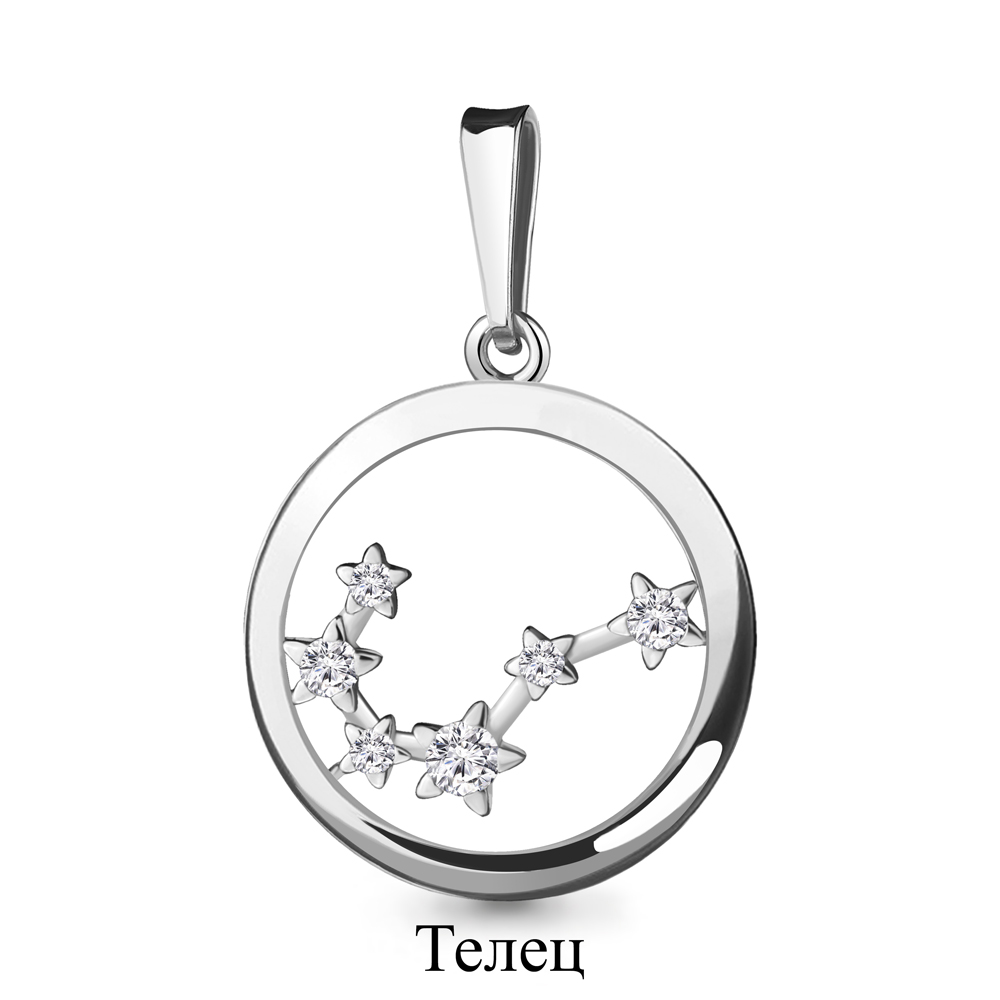 24310А Подвеска из Серебра с фианитами из коллекции "Гороскоп"