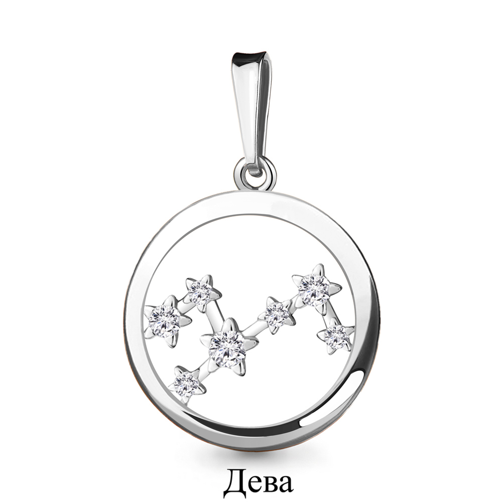 24314А Подвеска из Серебра с фианитами из коллекции "Гороскоп"