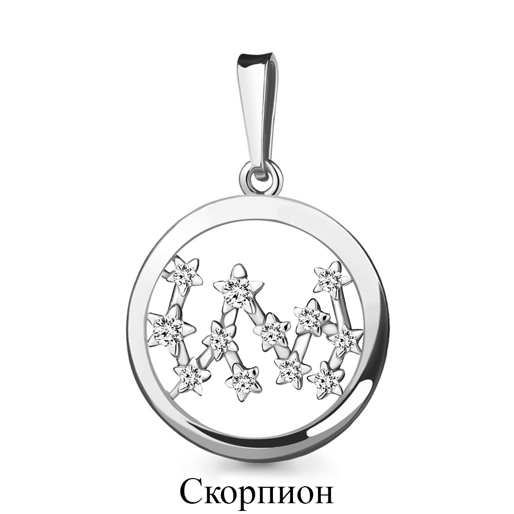 24316А Подвеска из Серебра с фианитами из коллекции "Гороскоп"