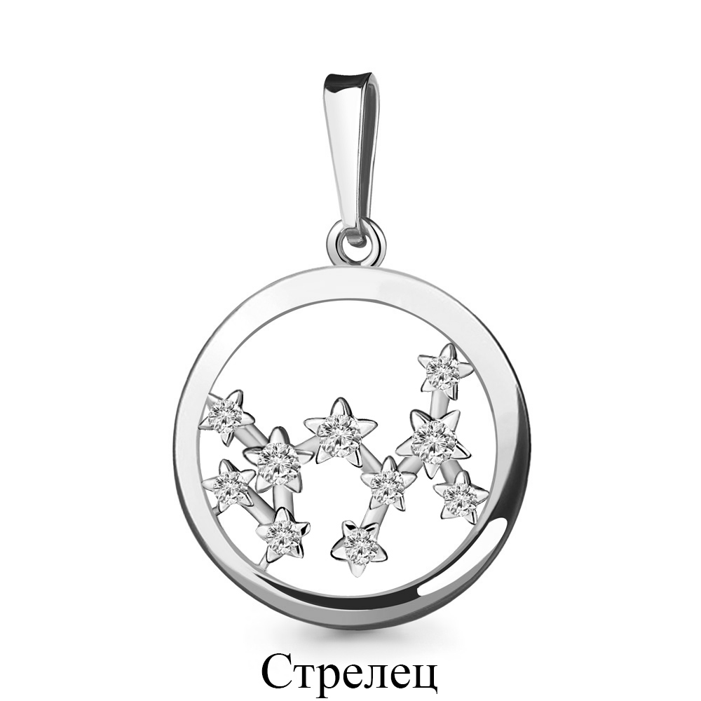 24317А Подвеска из Серебра с фианитами из коллекции "Гороскоп"