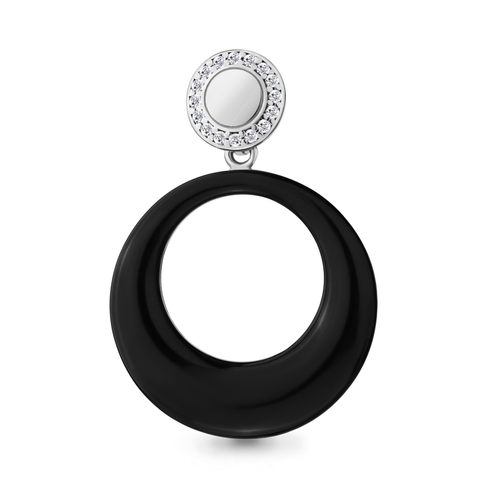 24354А Подвеска из Серебра с керамическим покрытием, фианитами