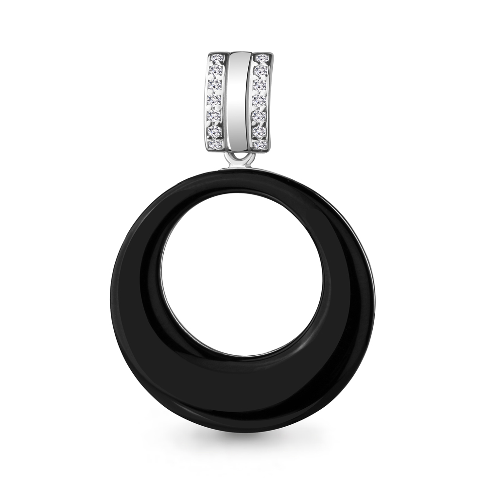 24355А Подвеска из Серебра с керамическим покрытием, фианитами