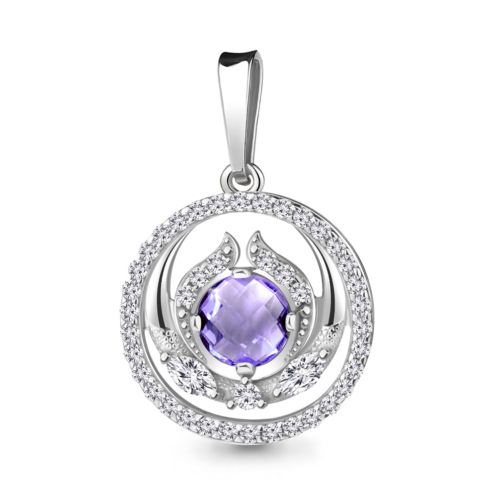 24359АД Подвеска из Серебра с фианитами