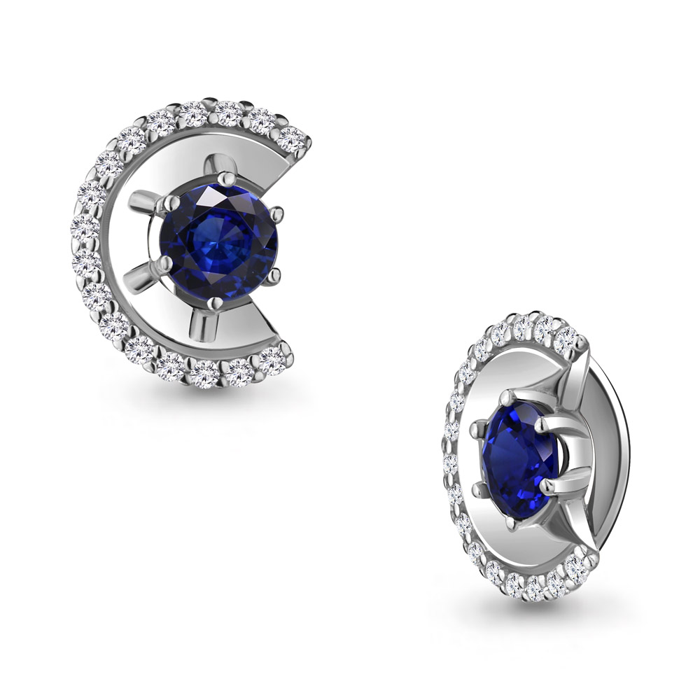 24365АБ Подвеска из Серебра с наносапфиром, фианитами