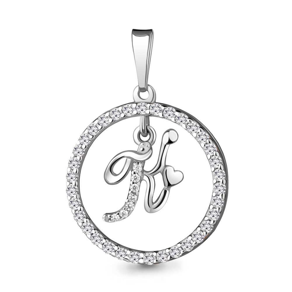 24422А Подвеска из Серебра с фианитами из коллекции "Book"