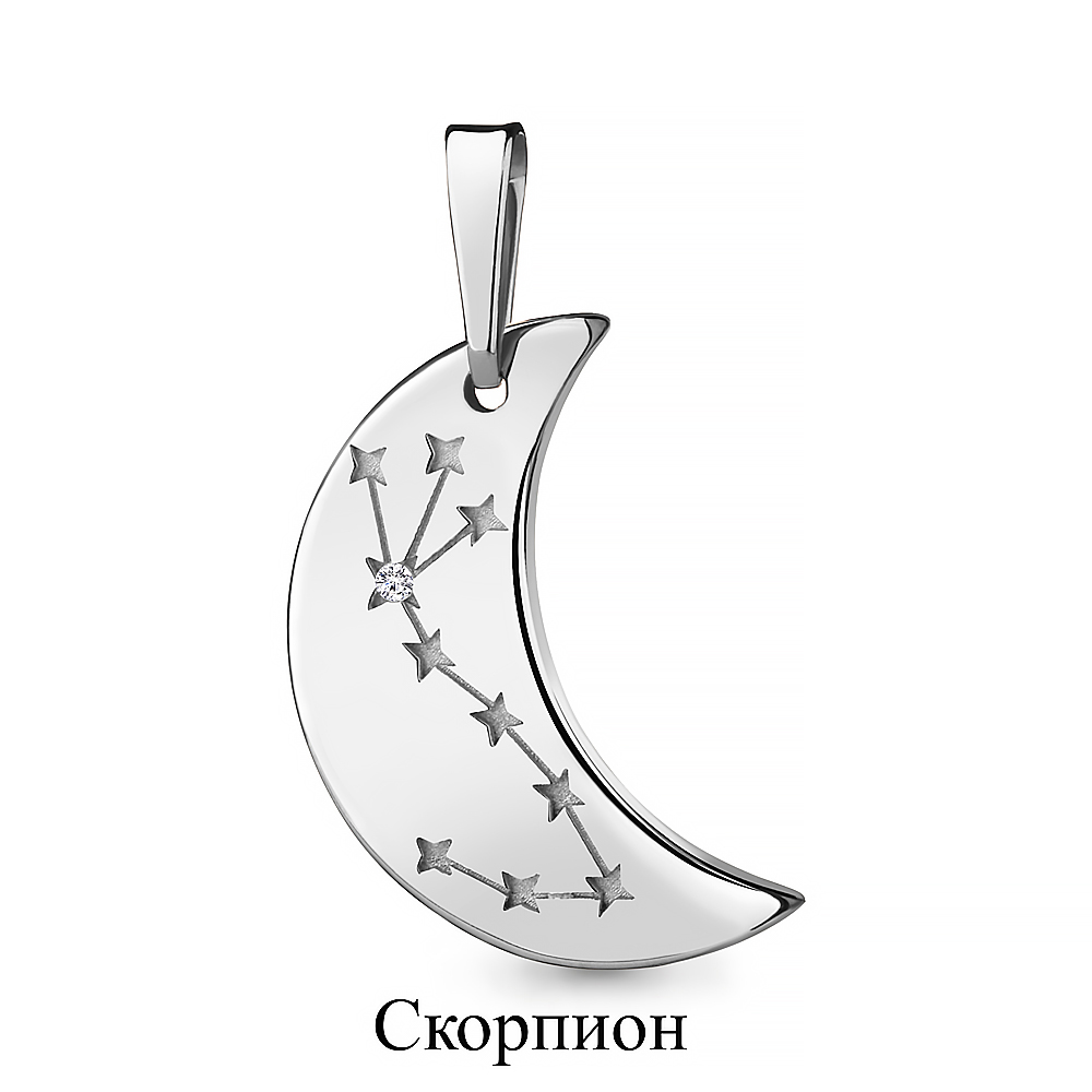 24482А Подвеска из Серебра с фианитом из коллекции "Гороскоп"