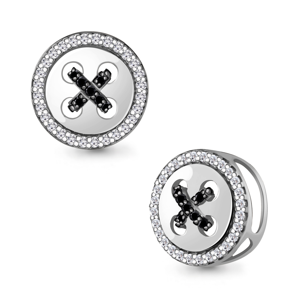 24526АЧ Подвеска из Серебра с нанокристаллами, фианитами