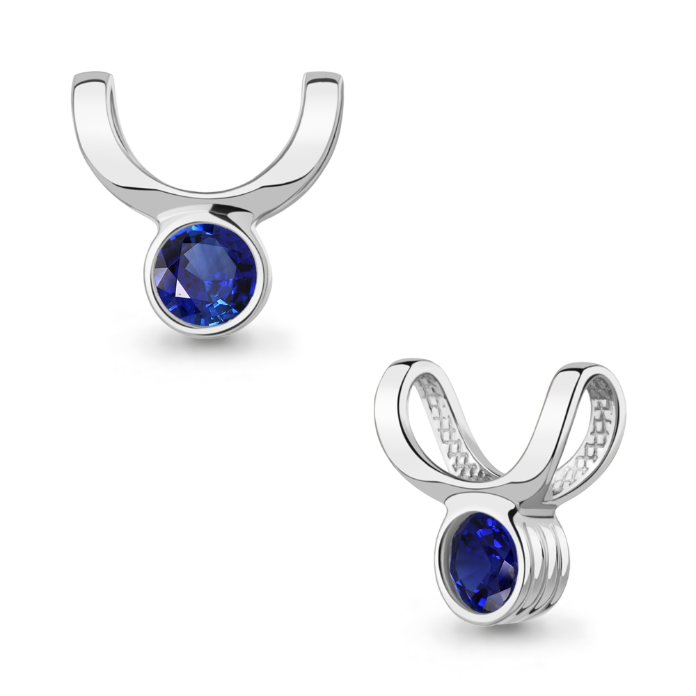 24666Б Подвеска из Серебра с наносапфиром из коллекции "Клеопатра"