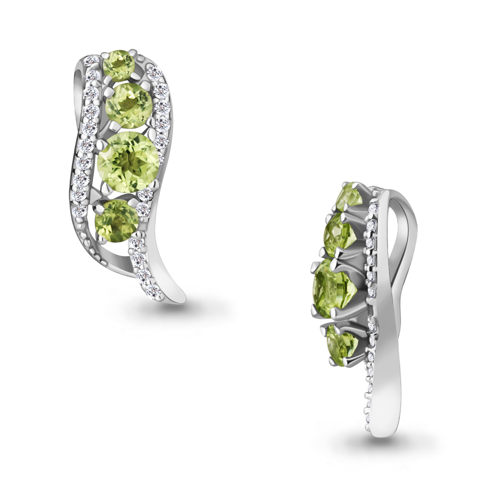 2501007А Подвеска из Серебра с фианитами, хризолитами