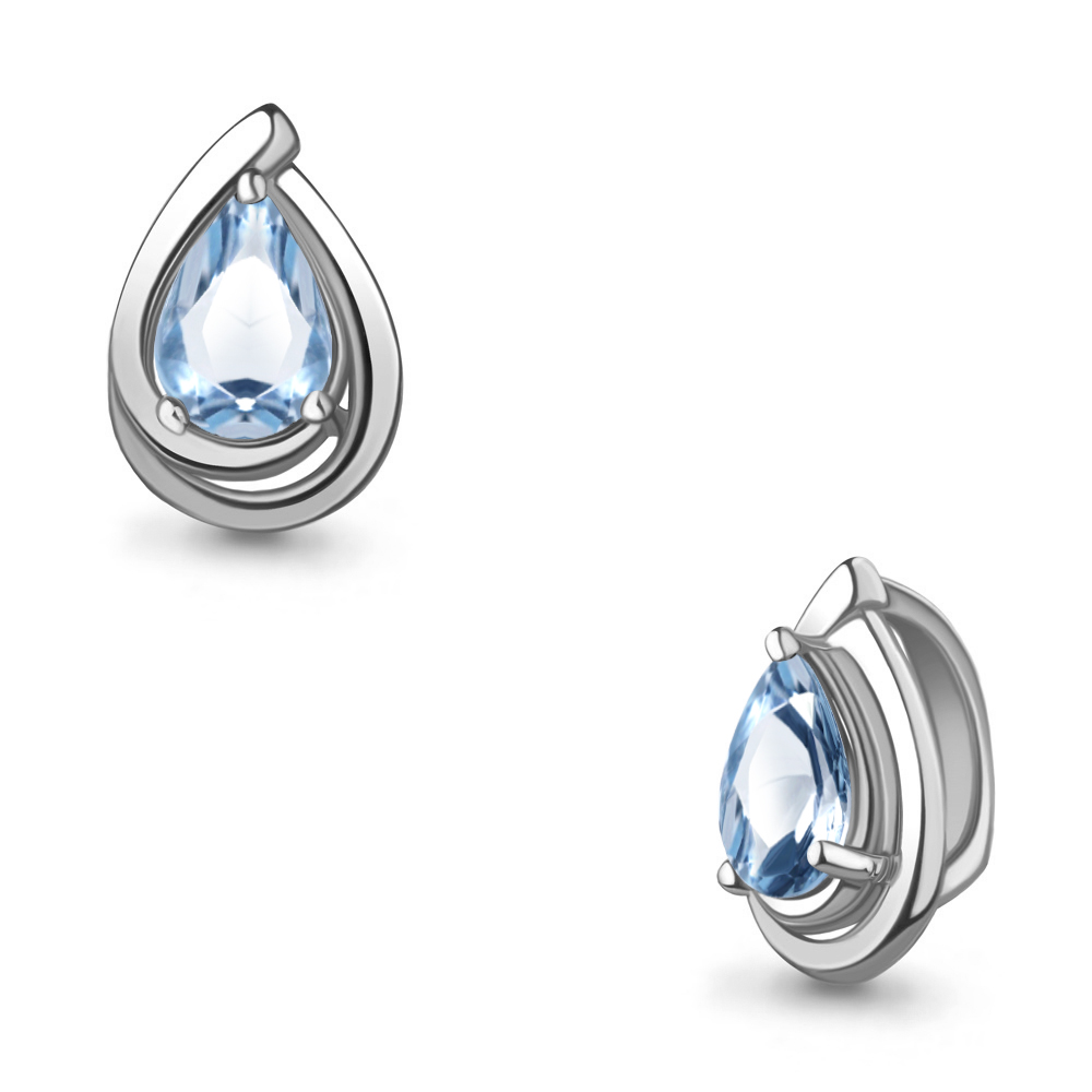 2502005 Подвеска из Серебра с топазом свисс блю