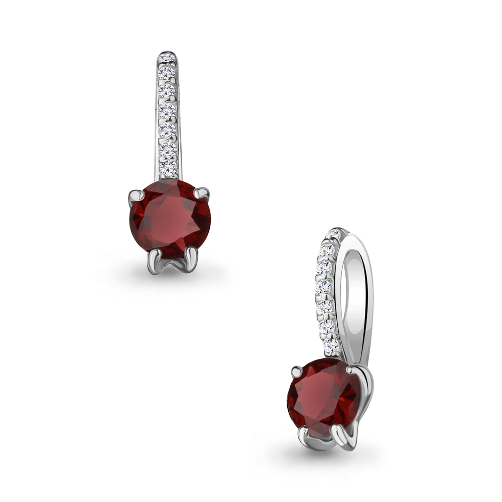 2502303А Подвеска из Серебра с гранатом, фианитами