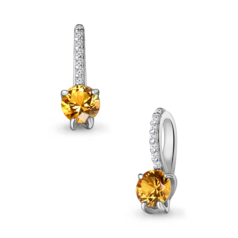 2502306А Подвеска из Серебра с фианитами, цитрином
