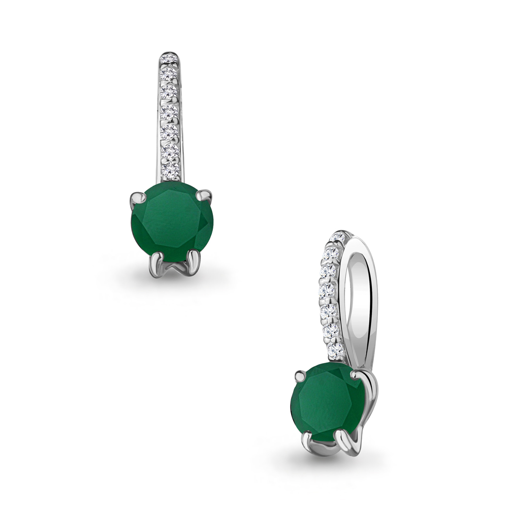 2502309А Подвеска из Серебра с агатом, фианитами