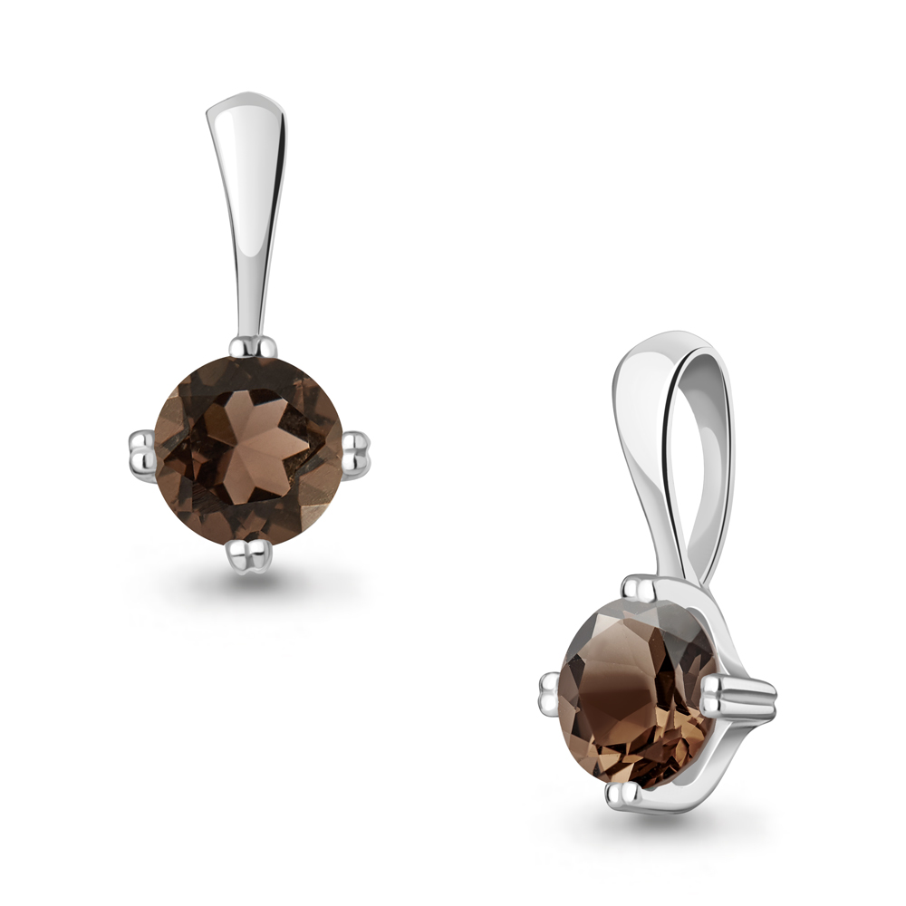 2502801 Подвеска из Серебра с кварцем дымчатым