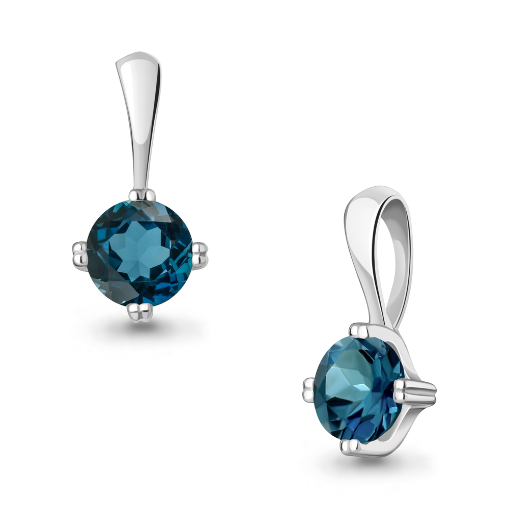 2502808 Подвеска из Серебра с топазом лондон блю