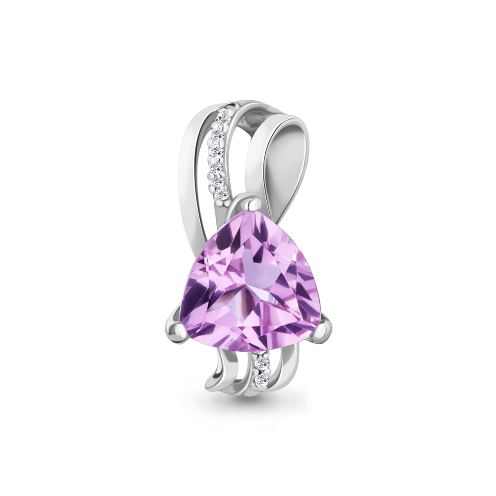 2510004А Подвеска из Серебра с аметистом, фианитами