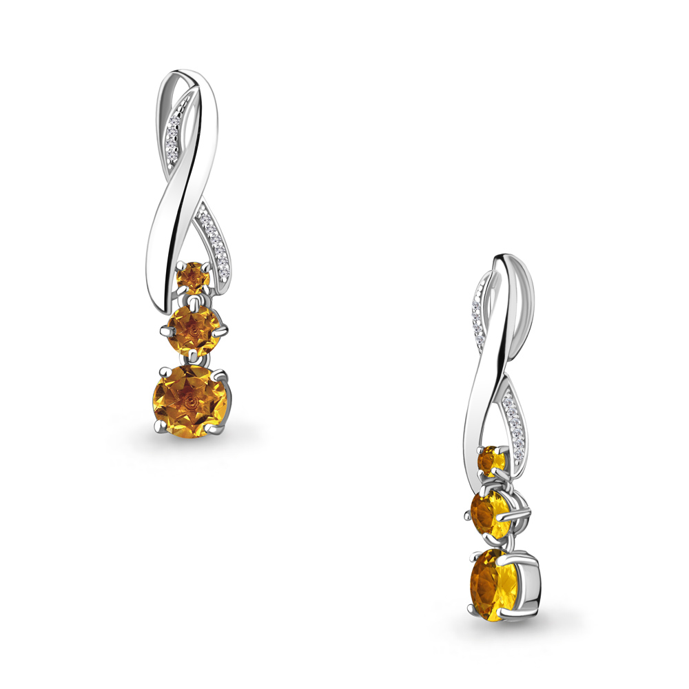 2522506А Подвеска из Серебра с фианитами, цитринами