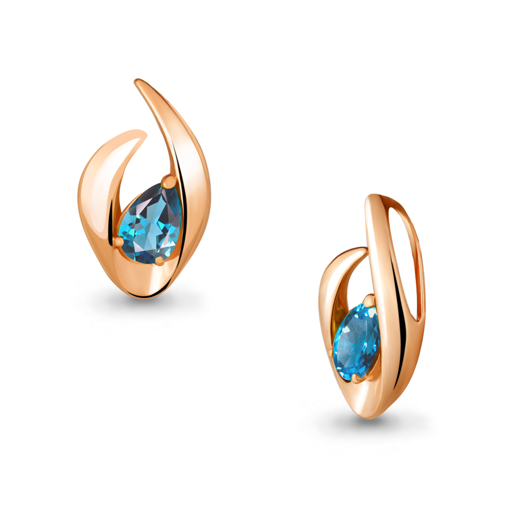 2523105 Подвеска из Золота с топазом свисс блю из коллекции "Лагуна"