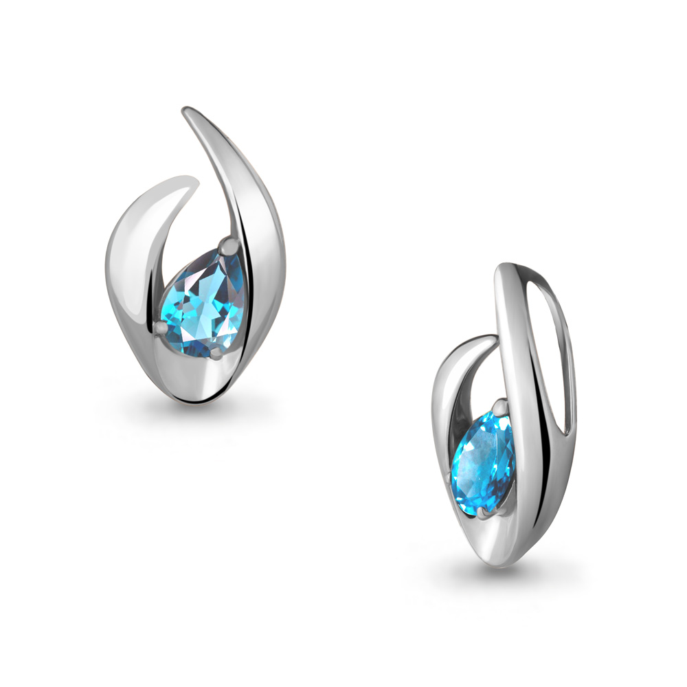 2523105 Подвеска из Серебра с топазом свисс блю из коллекции "Лагуна"