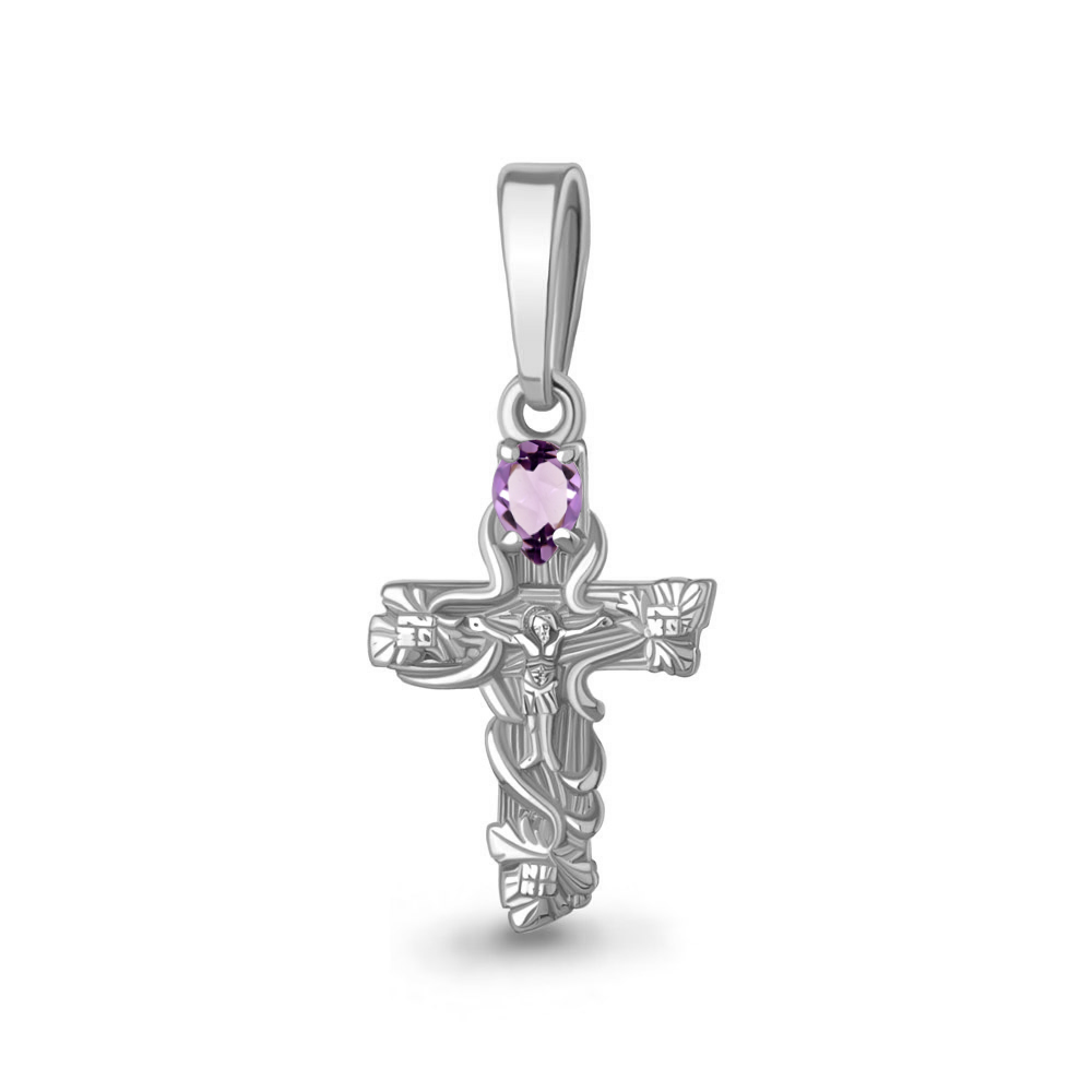 2525604 Крест из Серебра с аметистом