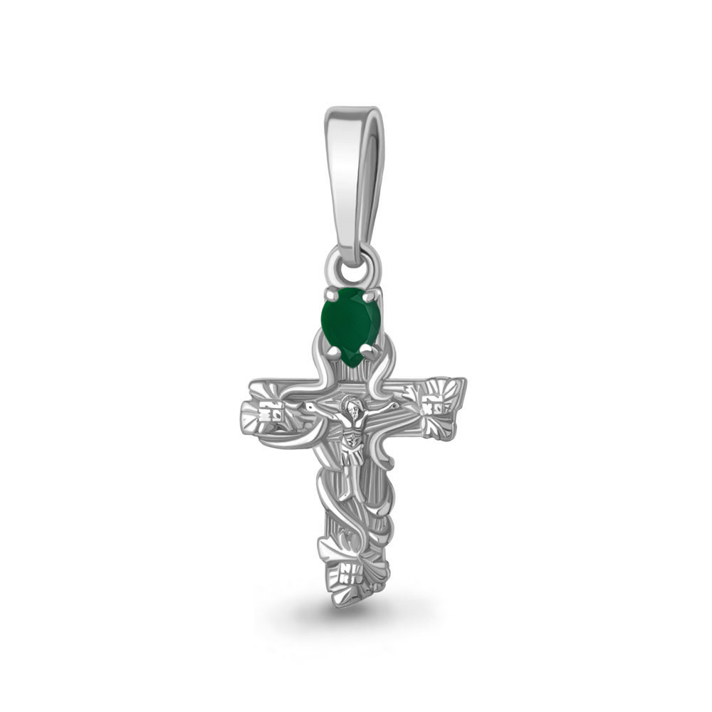 2525609 Крест из Серебра с агатом