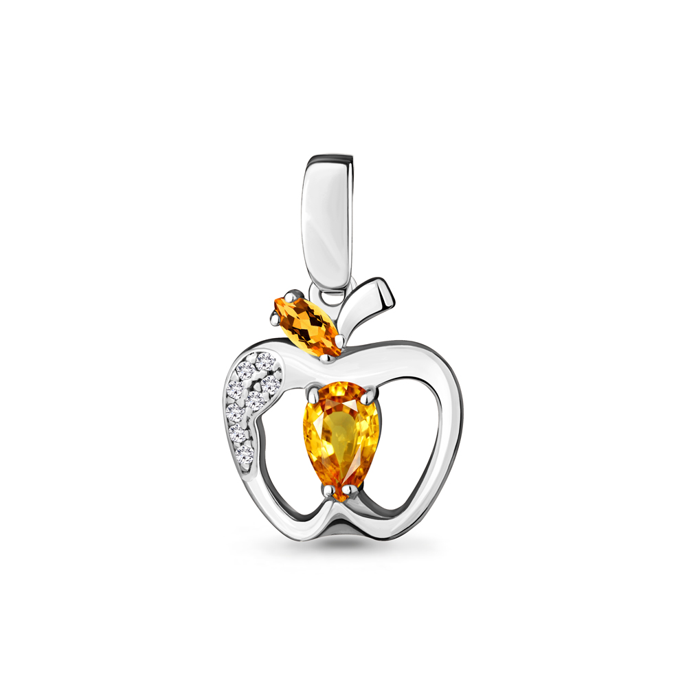 2526906А Подвеска из Серебра с фианитами, цитринами