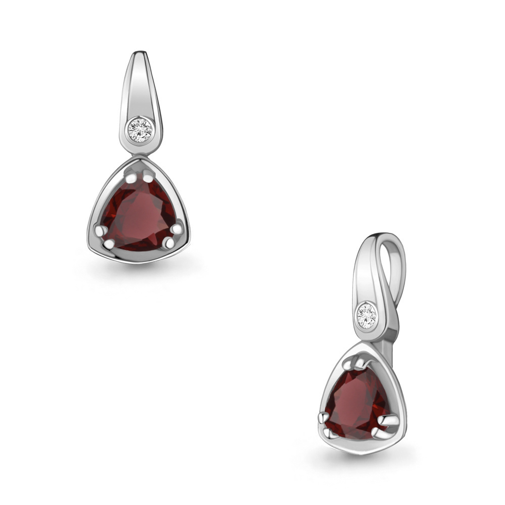 2528503А Подвеска из Серебра с гранатом, фианитом