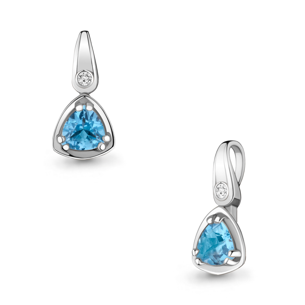 2528505А Подвеска из Серебра с топазом свисс блю, фианитом