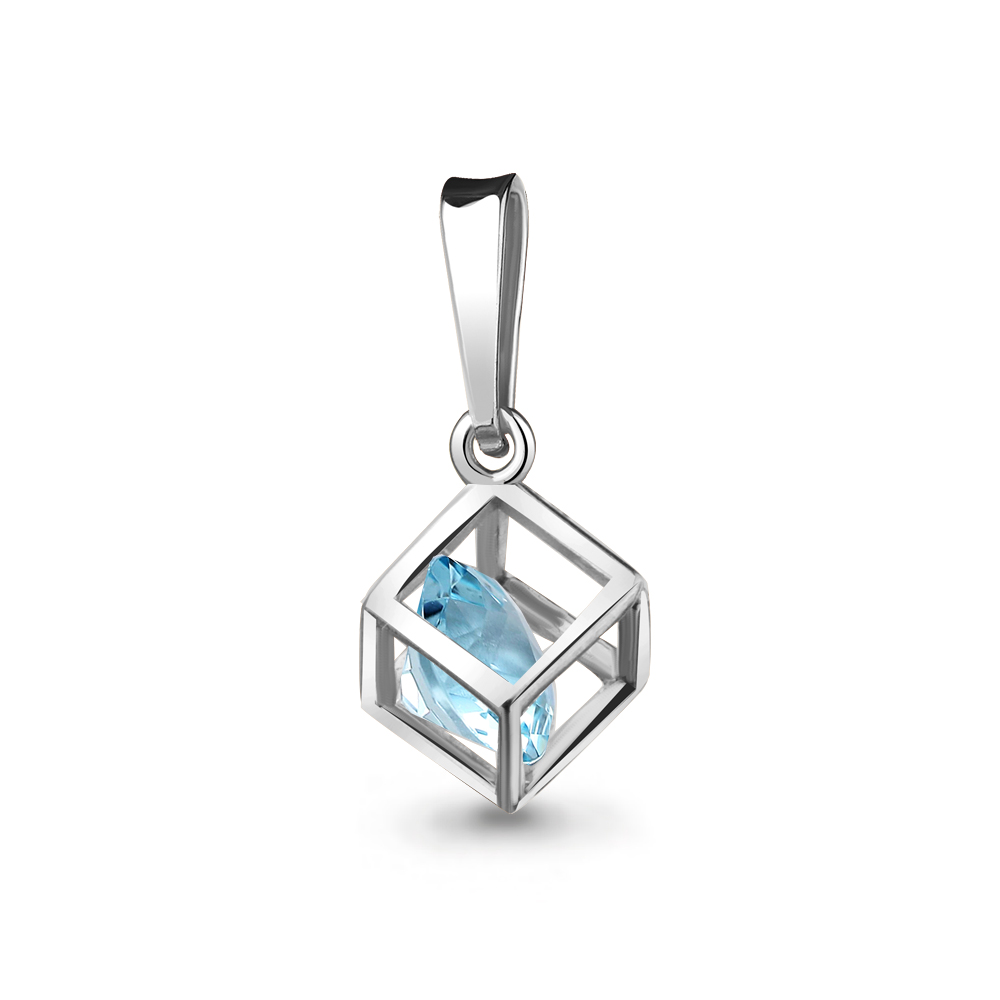 2528602 Подвеска из Серебра с топазом скай блю