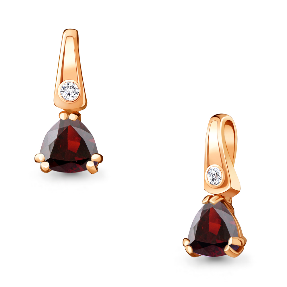 2529103А Подвеска из Золота с гранатом, фианитом