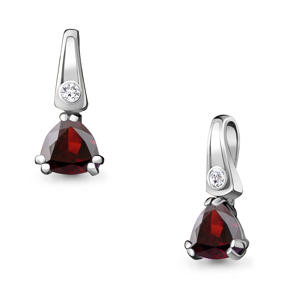 2529103А Подвеска из Серебра с гранатом, фианитом