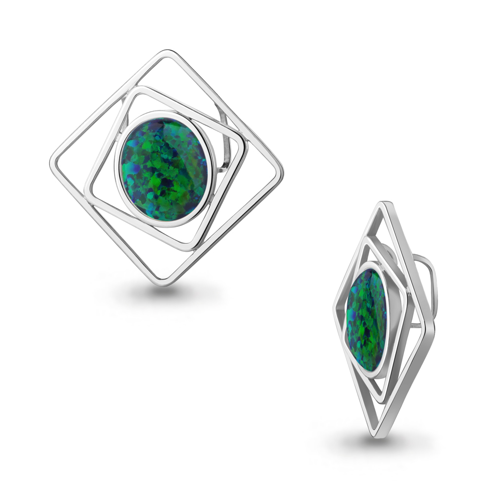 2530296 Подвеска из Серебра с опалом иск.