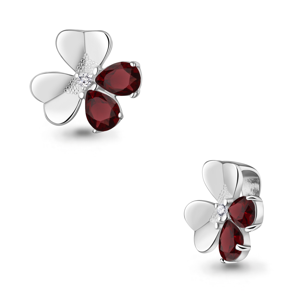 2530503А Подвеска из Серебра с гранатами, фианитом