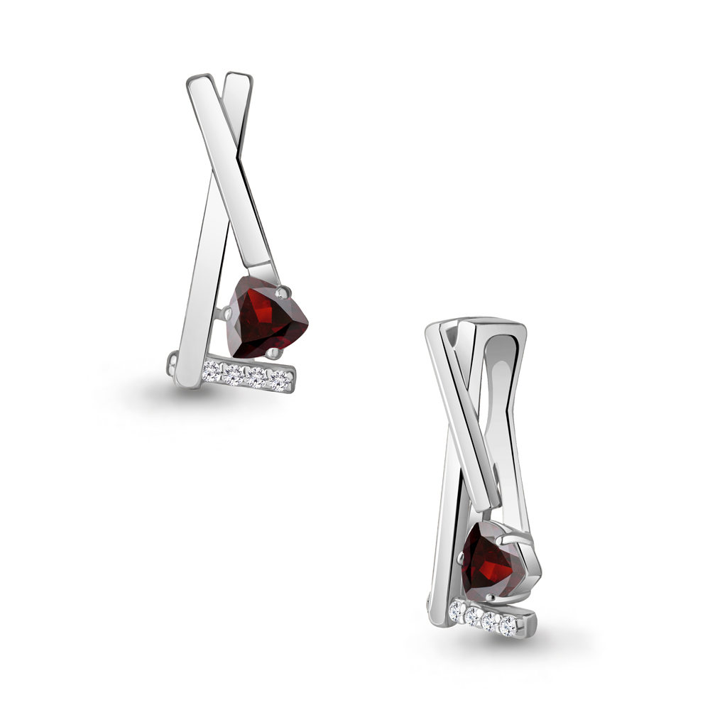 2531503А Подвеска из Серебра с гранатом, фианитами