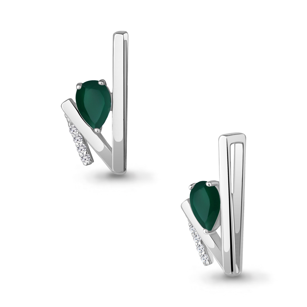 2531609А Подвеска из Серебра с агатом, фианитами