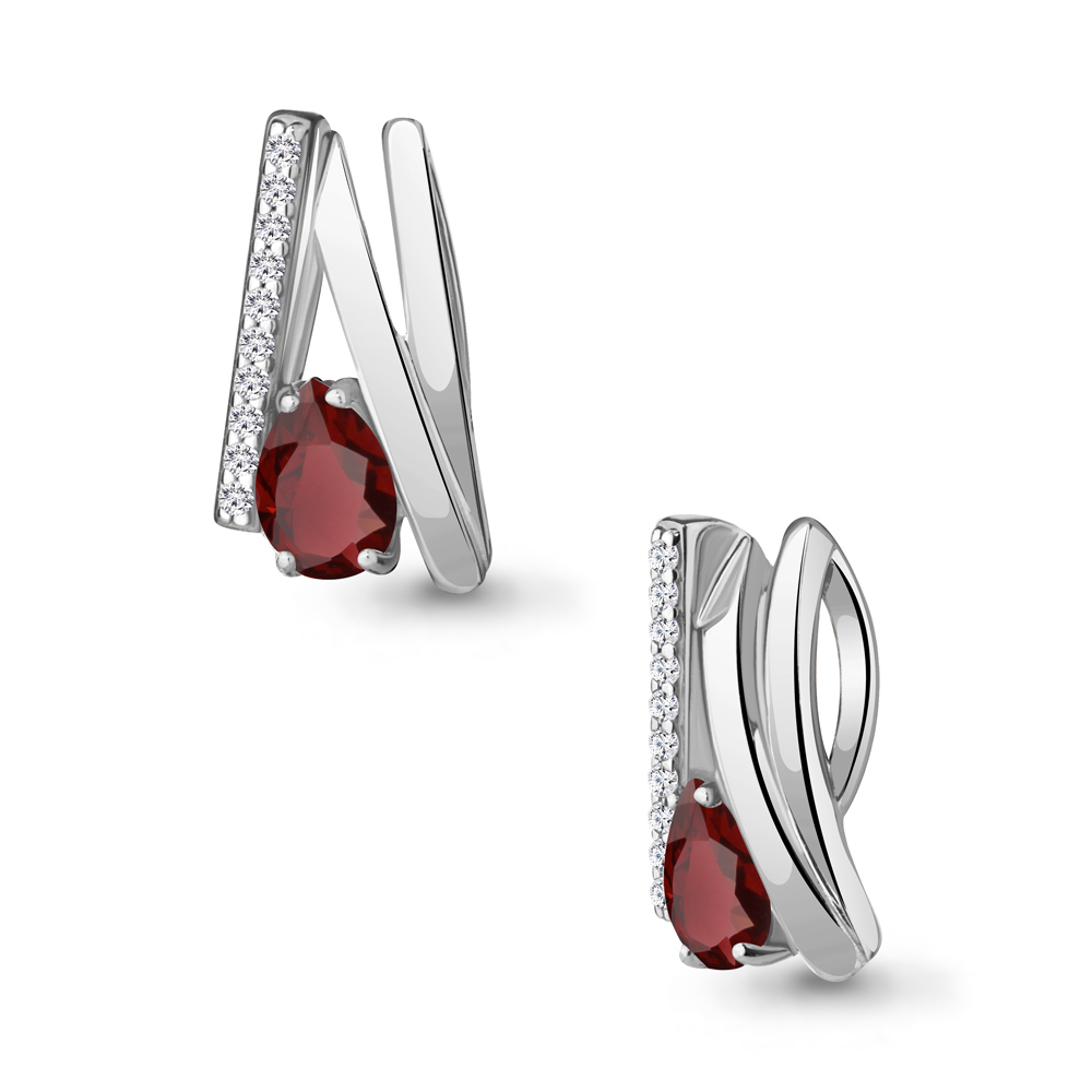 2532003А Подвеска из Серебра с гранатом, фианитами