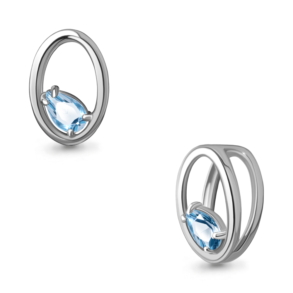 2532205 Подвеска из Серебра с топазом свисс блю