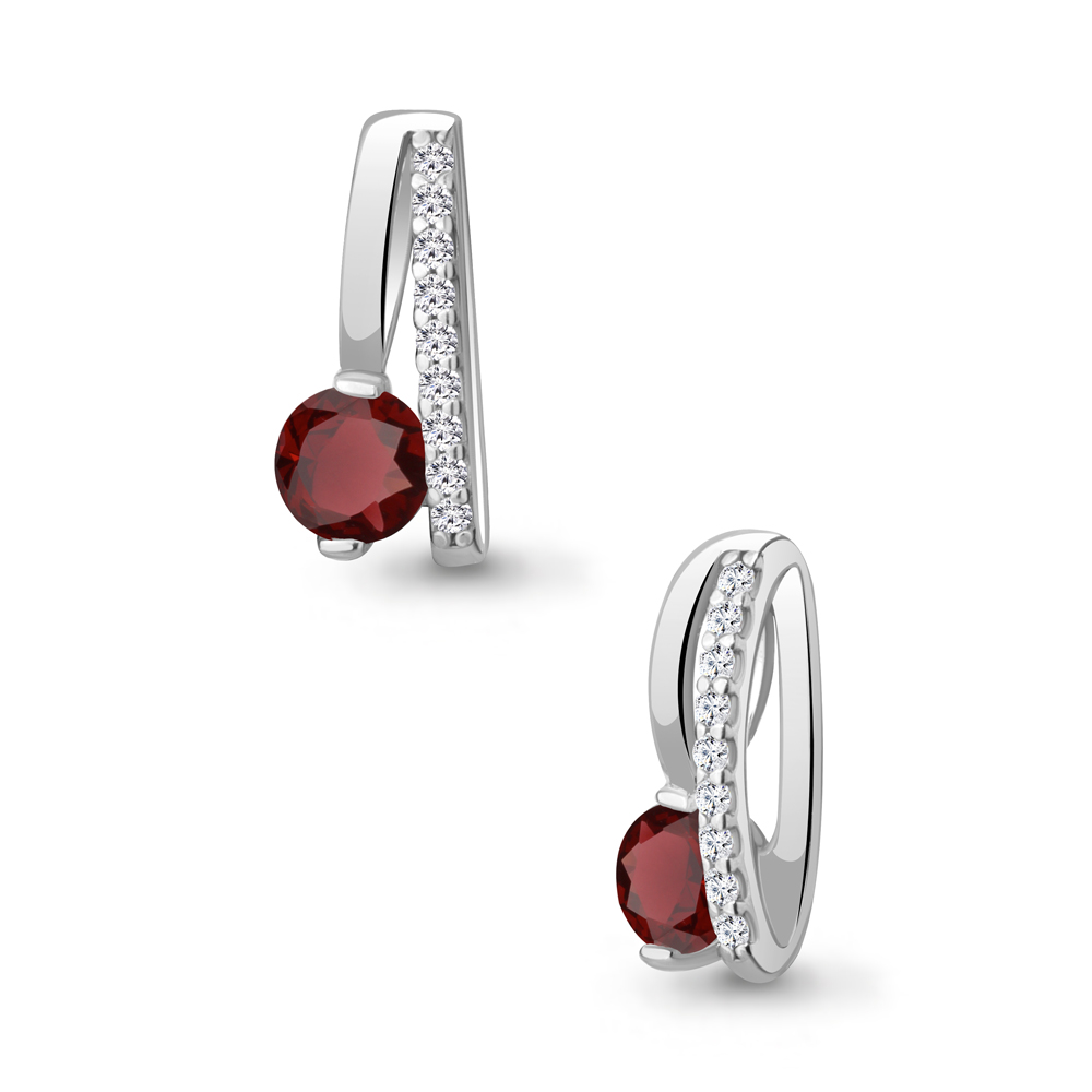 2532503А Подвеска из Серебра с гранатом, фианитами