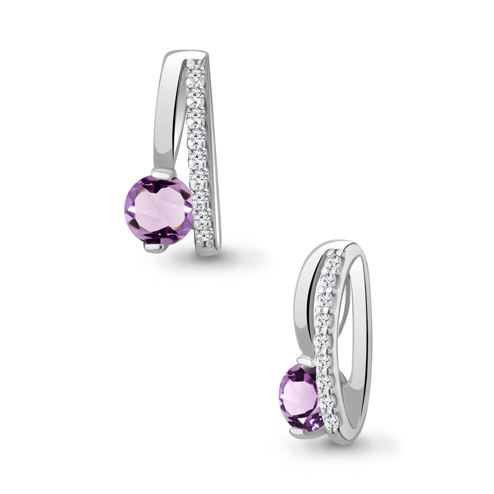 2532504А Подвеска из Серебра с аметистом, фианитами