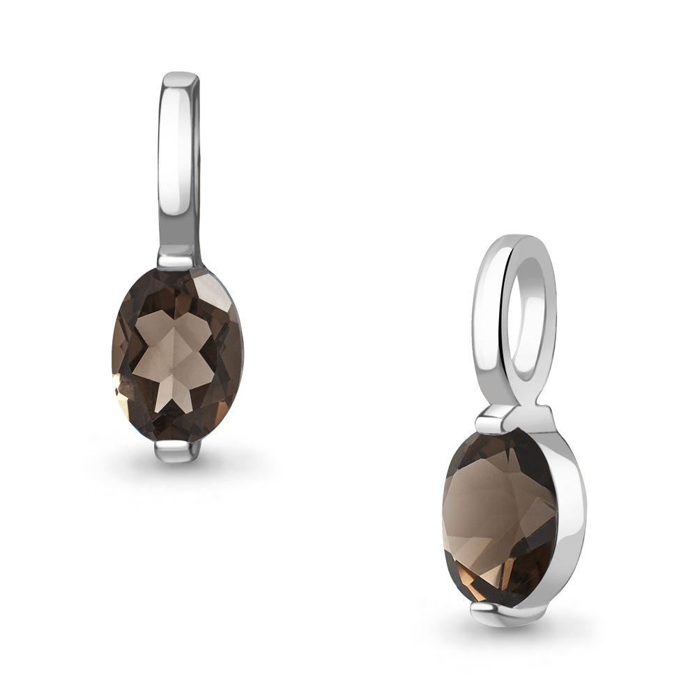 2532801 Подвеска из Серебра с кварцем дымчатым