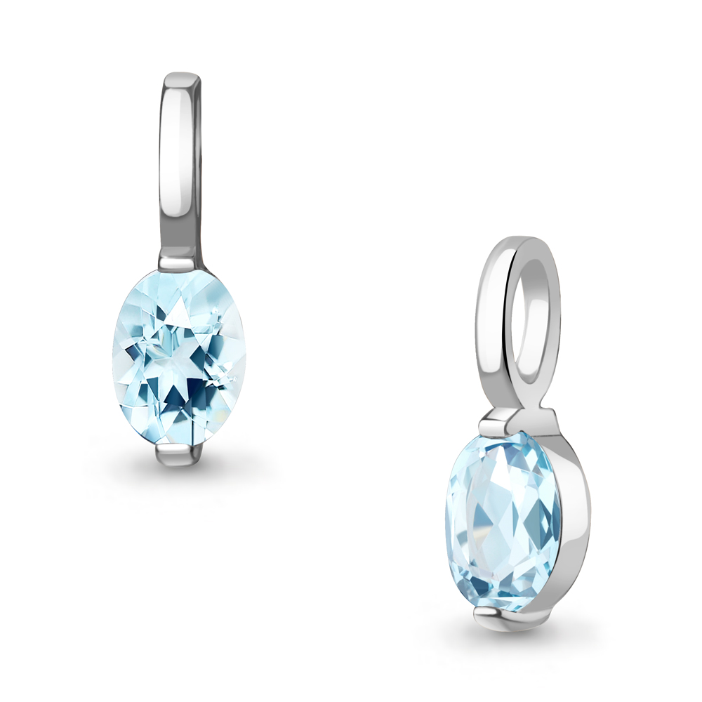 2532802 Подвеска из Серебра с топазом скай блю