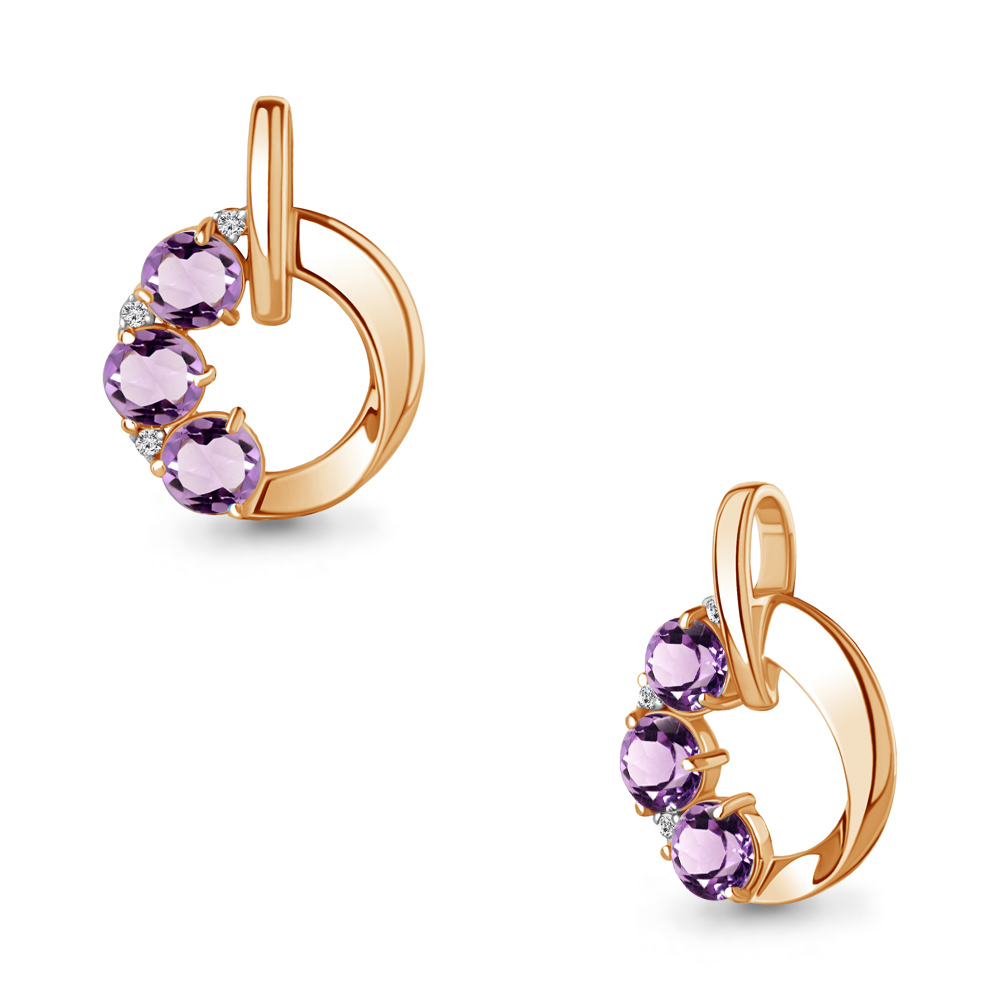 2533804А Подвеска из Золота с аметистами, фианитами