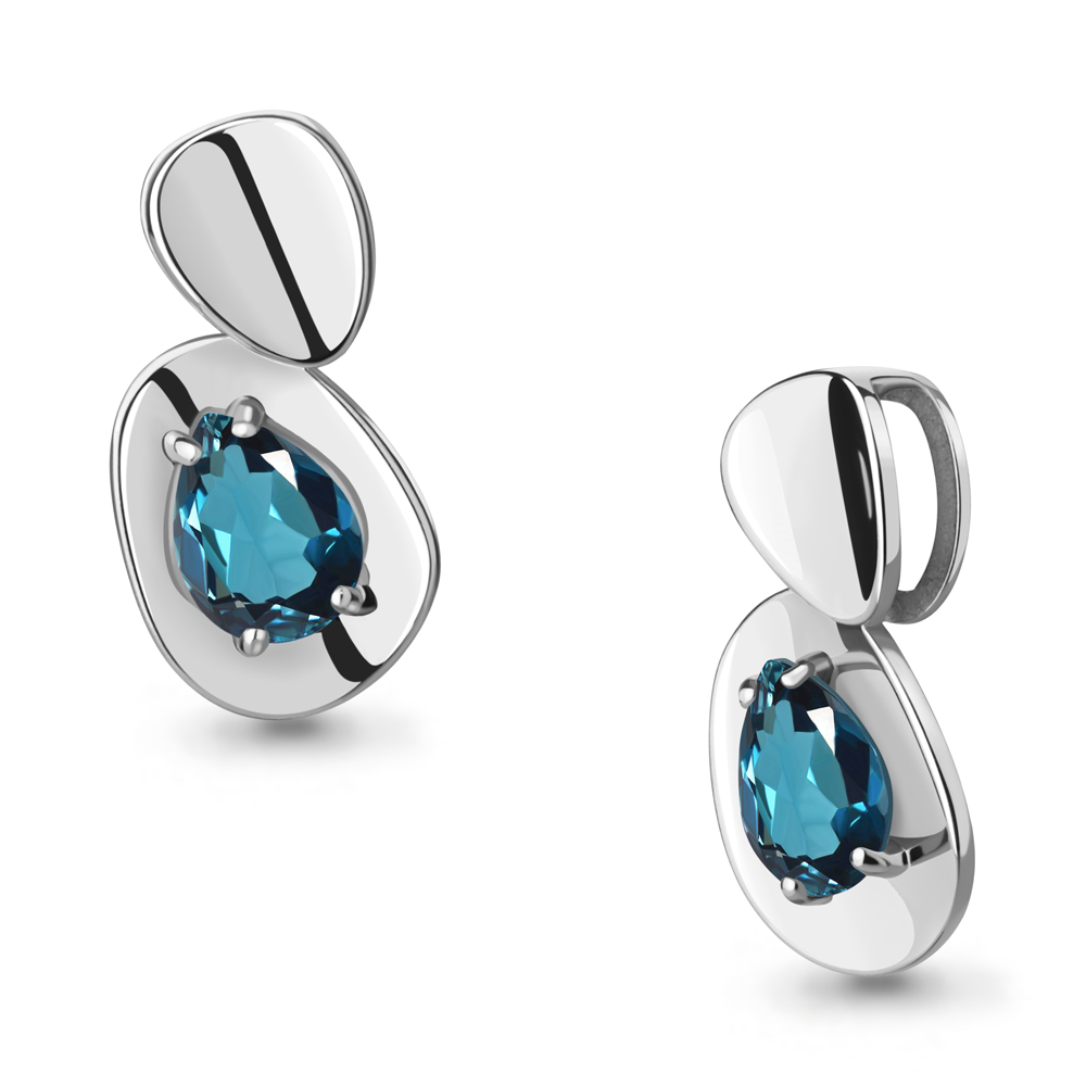 2534808 Подвеска из Серебра с топазом лондон блю