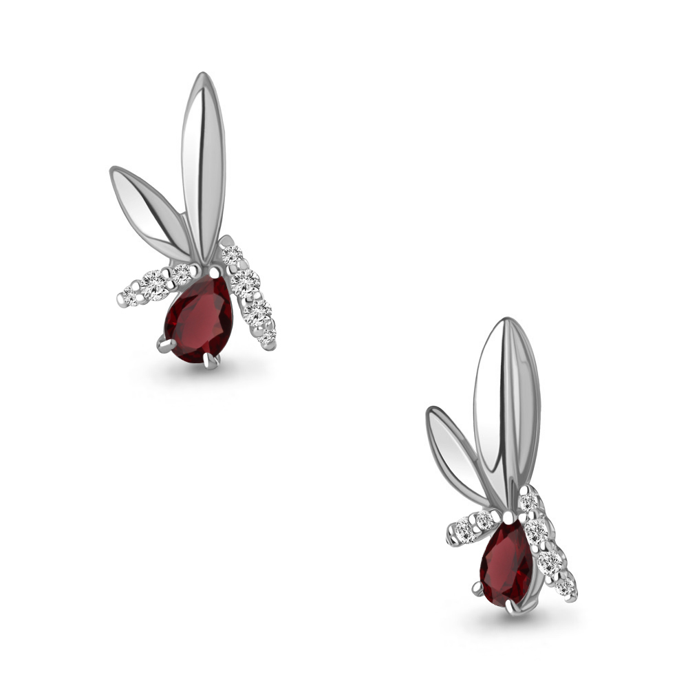 2538403А Подвеска из Серебра с гранатом, фианитами