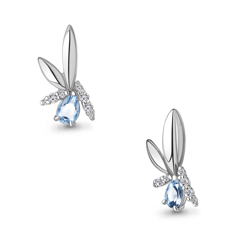 2538405А Подвеска из Серебра с топазом свисс блю, фианитами