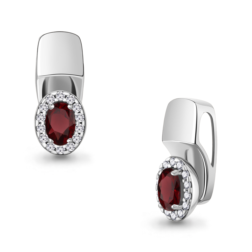 2538703А Подвеска из Серебра с гранатом, фианитами