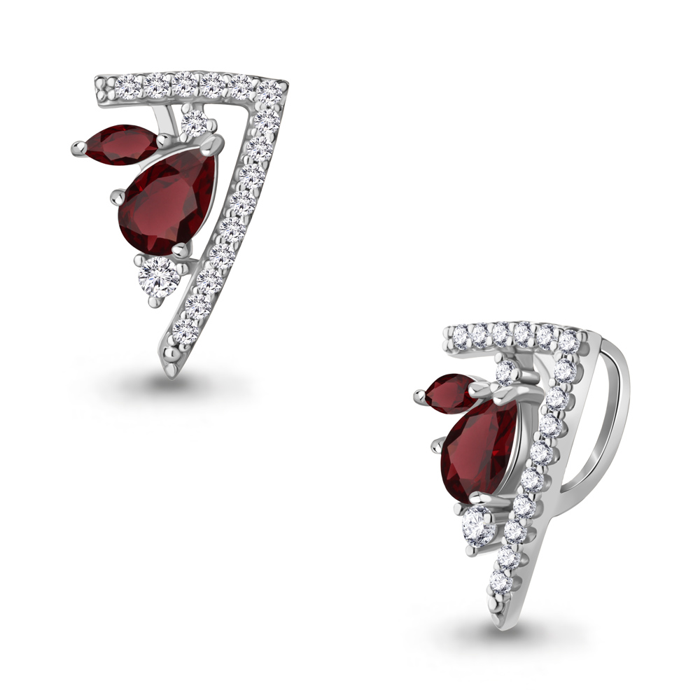 2539203А Подвеска из Серебра с гранатами, фианитами