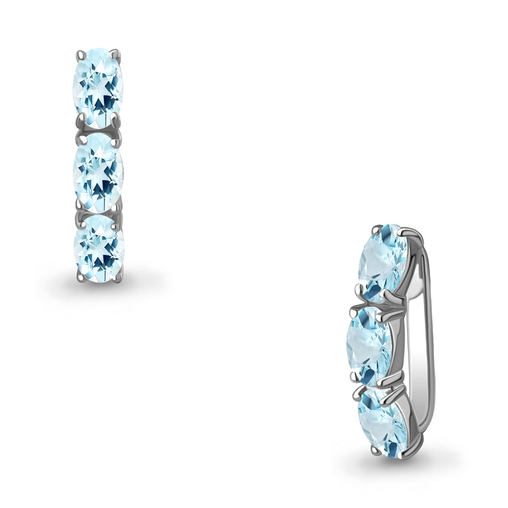 2540102 Подвеска из Серебра с топазами скай блю