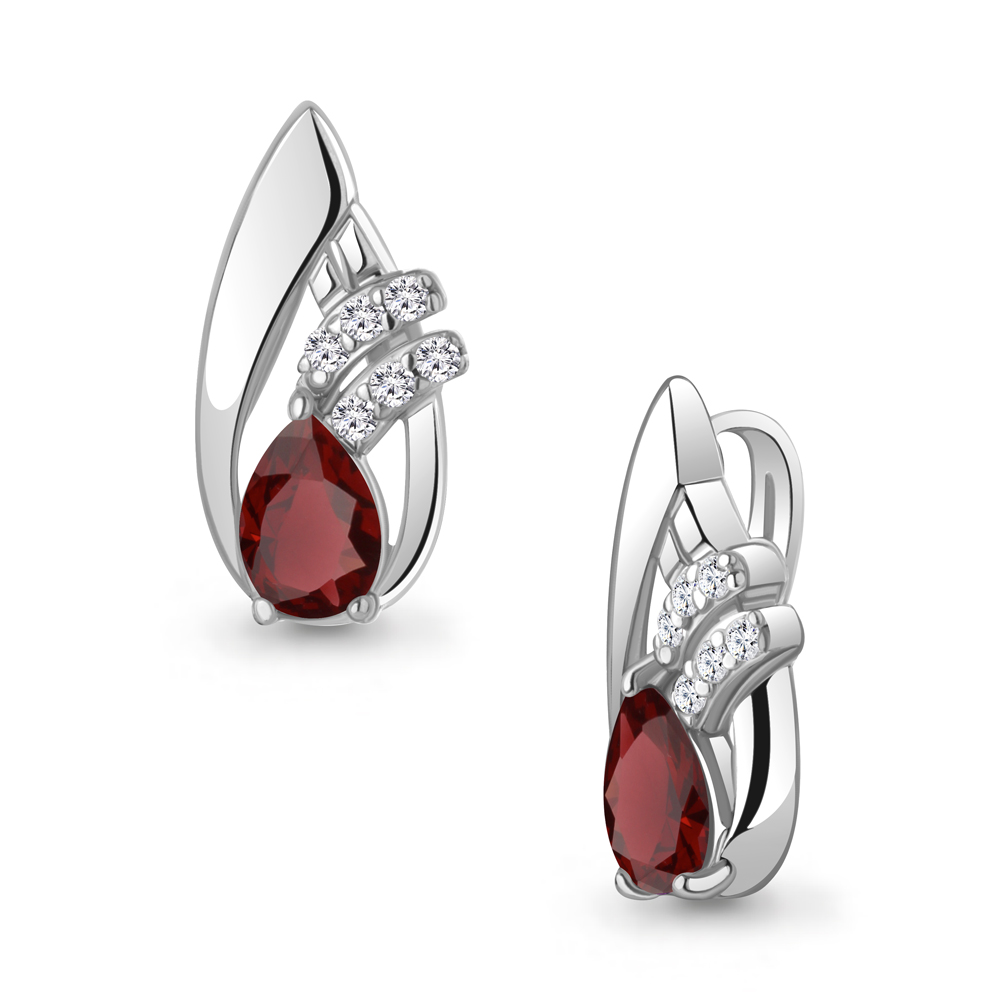 2540203А Подвеска из Серебра с гранатом, фианитами